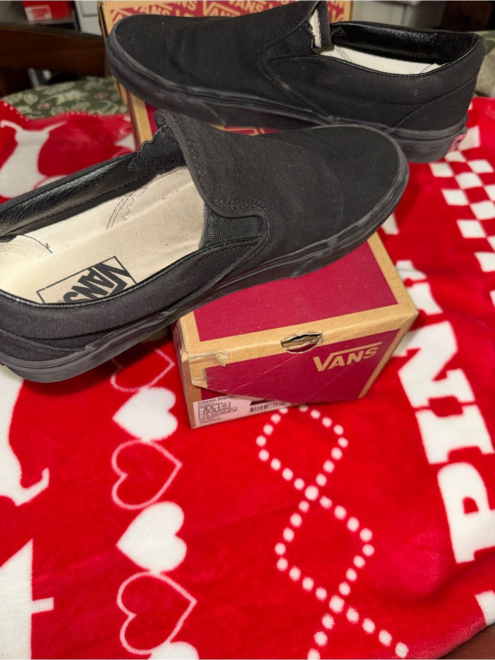 Vans Black Classic Slip-On Canvas Loafers